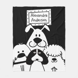 Personlig Cute Hund Doodle Fleecefilt