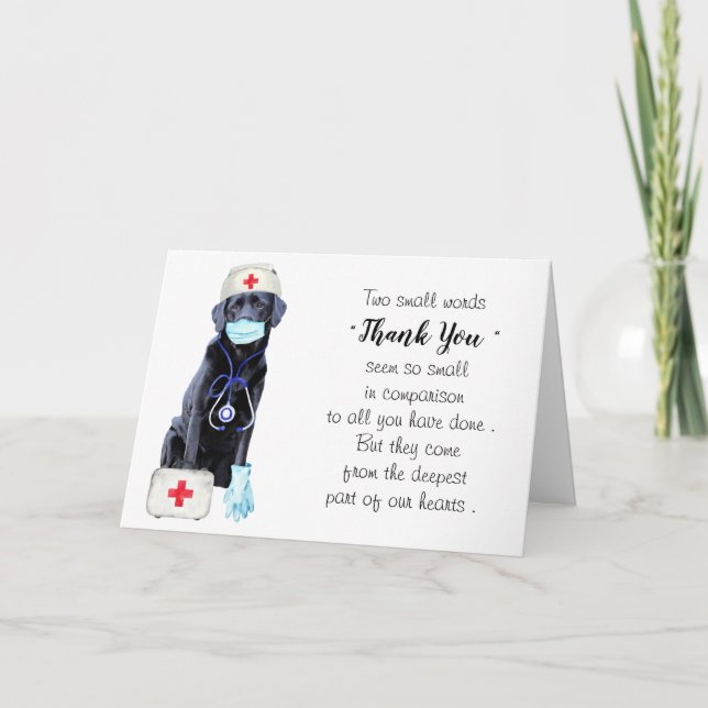 Personlig Cute Hund Medical Doktor Nurse Tack Kort (Framsida)