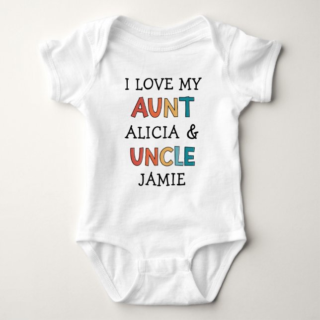 Personlig Cute I Kärlek My Moster och farbror T Shirt (Framsida)