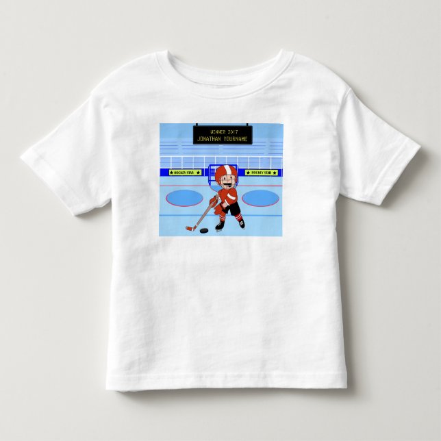Personlig Cute Ice Hockey star star Tee (Framsida)