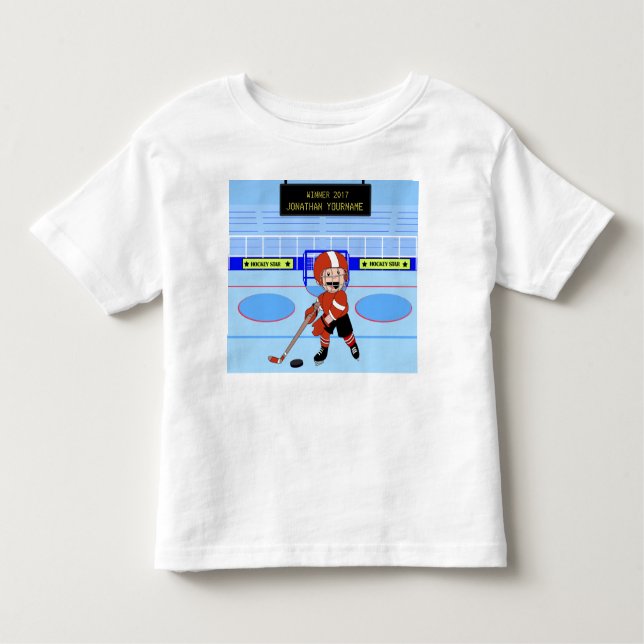 Personlig Cute Ice Hockey star star Tee Shirt (Framsida)