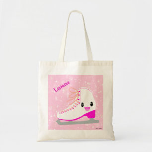 Personlig Cute Ice Skate Kawaii Rosa Skatt Tygkasse