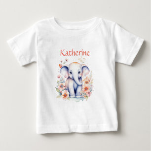 Personlig Cute Illustration of a Baby Elephant T Shirt
