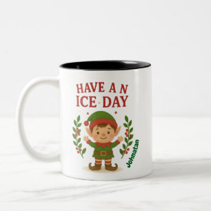 Personlig Cute jul Elf Mugg