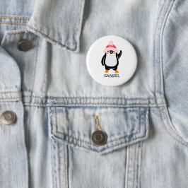 Personlig Cute jul Penguin in in Red Hat Knapp