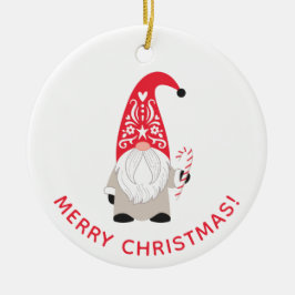 Personlig Cute-jultomte Julgransprydnad Keramik
