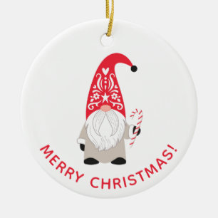 Personlig Cute-jultomte Julgransprydnad Keramik