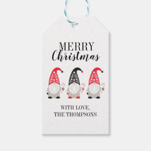 Personlig Cute-jultomte Presentetikett