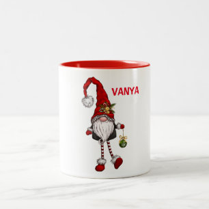 Personlig Cute-jultomte Två-Tonad Mugg