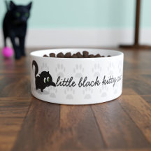 Personlig Cute Kattunge Tass Namn Black Cat Bowl