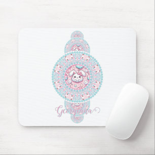 Personlig Cute Kawaii Bunny Ornamental Mandala Musmatta