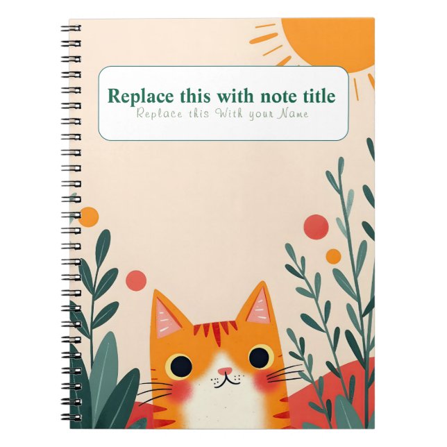 Personlig Cute Kawaii Cat-dator Anteckningsbok (Framsidan)