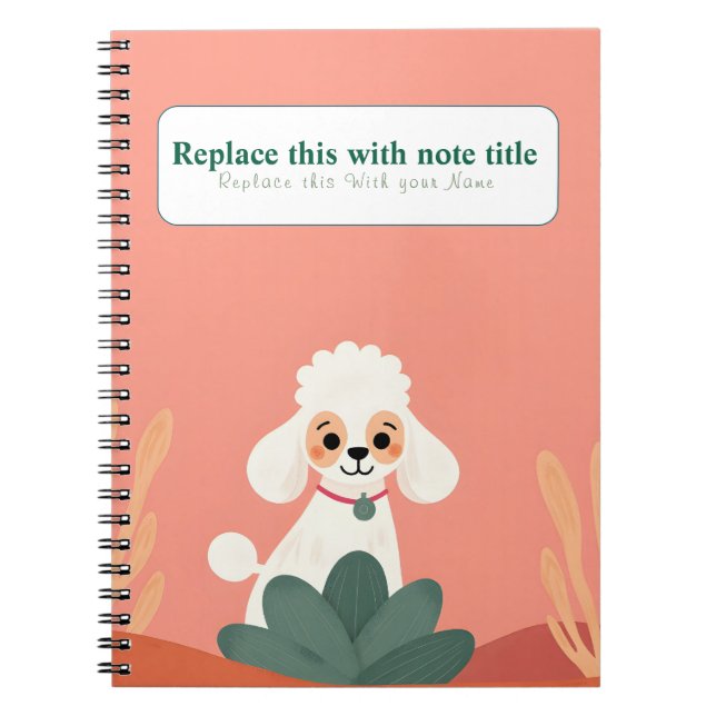 Personlig Cute Kawaii Hund bärbar dator Anteckningsbok (Framsidan)