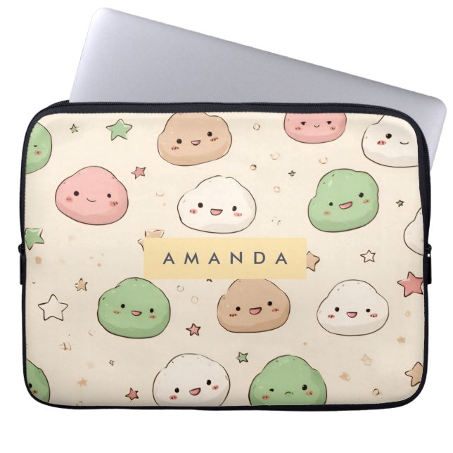 Personlig Cute Kawaii Mochi Mönster Laptop Fodral (Framsidan)