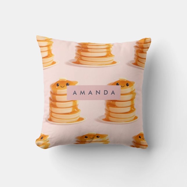 Personlig Cute Kawaii Pancake Stack med Syrup Kudde (Framsida)