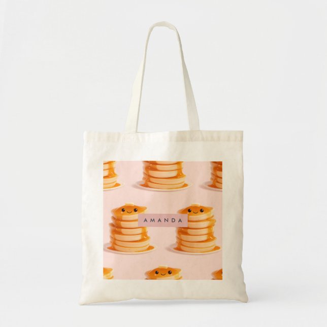 Personlig Cute Kawaii Pancake Stack med Syrup Tygkasse (Framsidan)