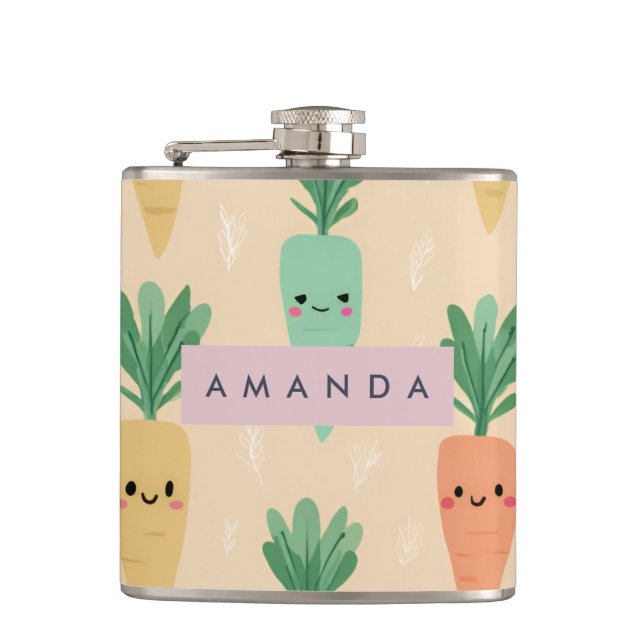 Personlig Cute Kawaii Pastel Carrot Ansikte Fickplunta (Framsidan)