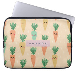 Personlig Cute Kawaii Pastel Carrot Ansikte Laptop Fodral