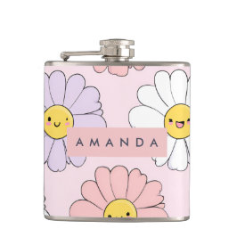Personlig Cute Kawaii Pastel Daisy Flower Ansikte Fickplunta