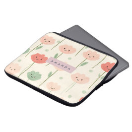 Personlig Cute Kawaii Pastel Smiling Flower Laptop Fodral