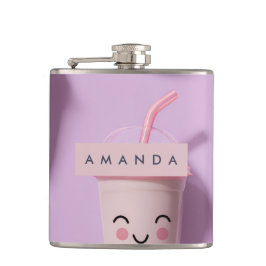 Personlig Cute Kawaii Pastel Smoothie Kopp Ansikte Fickplunta