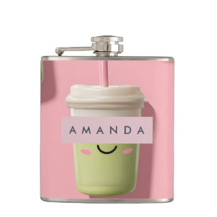 Personlig Cute Kawaii Pastel Smoothie Matcha Fickplunta