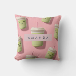 Personlig Cute Kawaii Pastel Smoothie Matcha Kudde