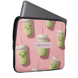Personlig Cute Kawaii Pastel Smoothie Matcha Laptop Fodral