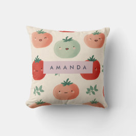 Personlig Cute Kawaii Pastel Tomato Ansikte Kudde