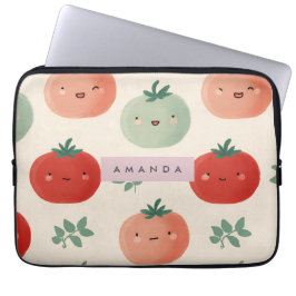 Personlig Cute Kawaii Pastel Tomato Ansikte Laptop Fodral