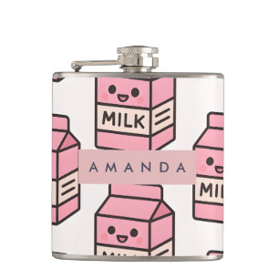 Personlig Cute Kawaii Rosa Mjölk Carton Design Fickplunta