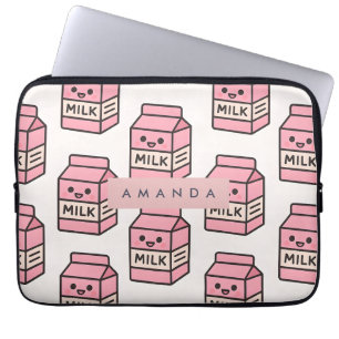 Personlig Cute Kawaii Rosa Mjölk Carton Design Laptop Fodral