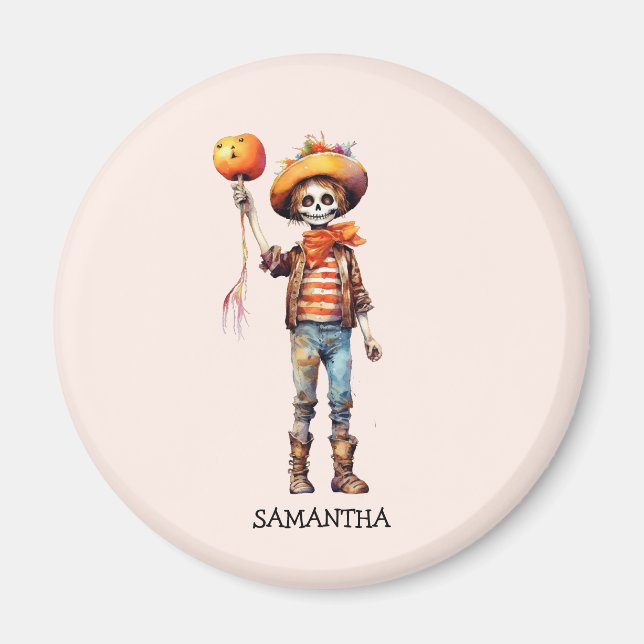 Personlig Cute Kid Zombie Halloween (3) Magnet (Framsidan)