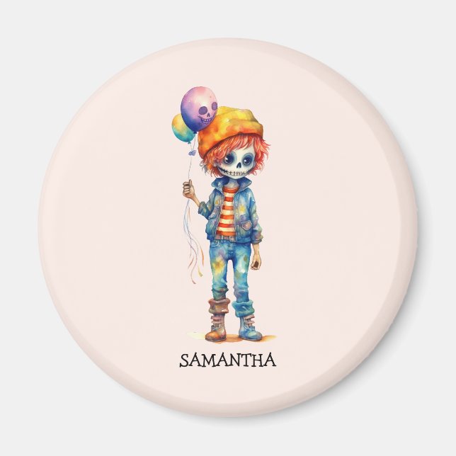 Personlig Cute Kid Zombie Halloween (4) Magnet (Framsidan)