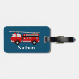 Personlig Cute Kids Red Firelångarbagagetagg Bagagebricka