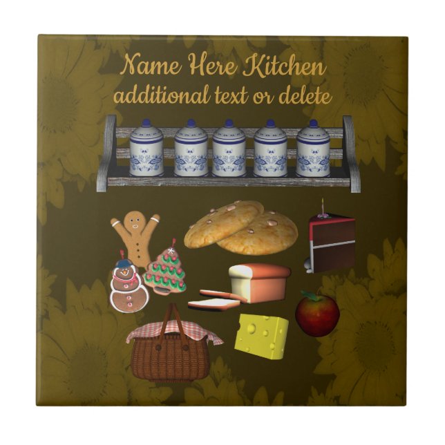 Personlig Cute Kitchen Design Kakelplatta (Framsidan)
