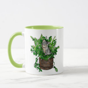 Personlig Cute Kitten i Catnip Pot Mugg