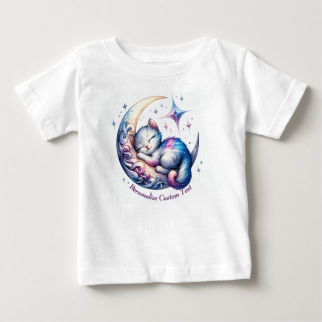 Personlig Cute Kitten Månar på en halv T Shirt (Framsida)