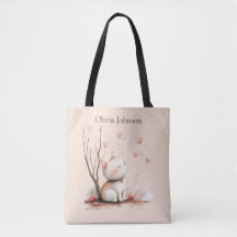 Personlig Cute Kitten med Hearts Tote Bag