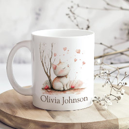 Personlig Cute Kitten med hjärtan Kaffemugg