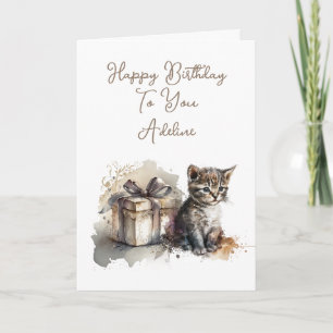 Personlig Cute Kitten och Birthday Gift Kort