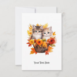 Personlig Cute Kittens Cats i Basket Tack Kort