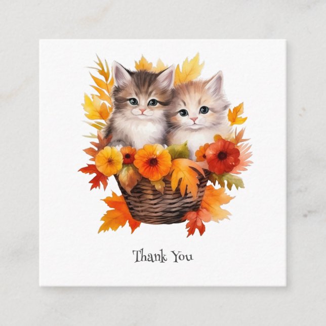 Personlig Cute Kittens Cats i Basket Tilläggskort (Framsida)