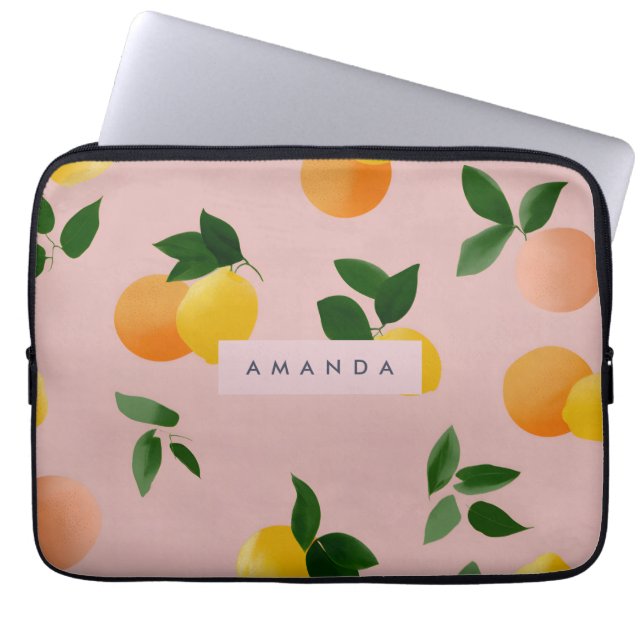 Personlig Cute Lemon Orange Fruits Laptop Fodral (Framsidan)