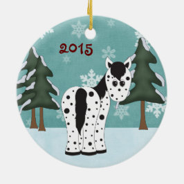 Personlig Cute Leopard Appaloosa ~ Appy Horse Julgransprydnad Keramik