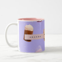 Personlig Cute Lila Pastel Bubble Tea