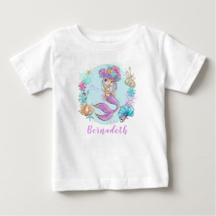Personlig Cute Little Sjöjungfru T Shirt