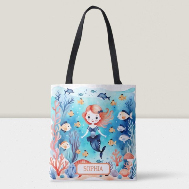Personlig Cute Little Sjöjungfru under Sea Tygkasse (Skapare uppladdad)