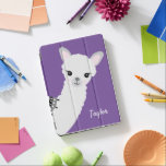 Personlig Cute Llama Lila iPad Pro Skydd<br><div class="desc">Med en lila bakgrund i färg och en peeking,  nyfiknare Llama,  anpassar du den här tabletten i fodral med en namn för den där lama älskare.</div>
