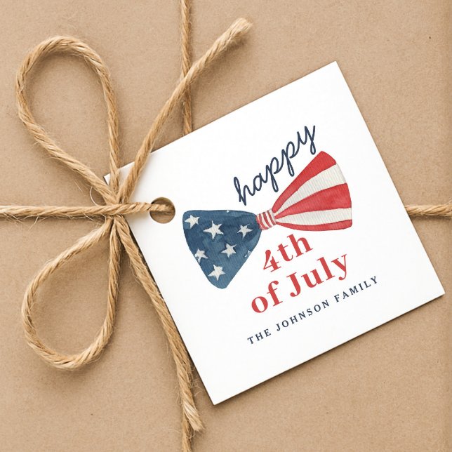Personlig Cute Lycklig 4 juli Gåvor Etiketter (Personalized Cute Happy 4th of July Favor Tags)